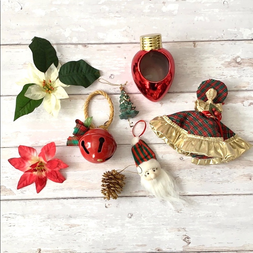 Christmas Ornaments & Small Holiday Decor Candle Holder Etc Assorted Items